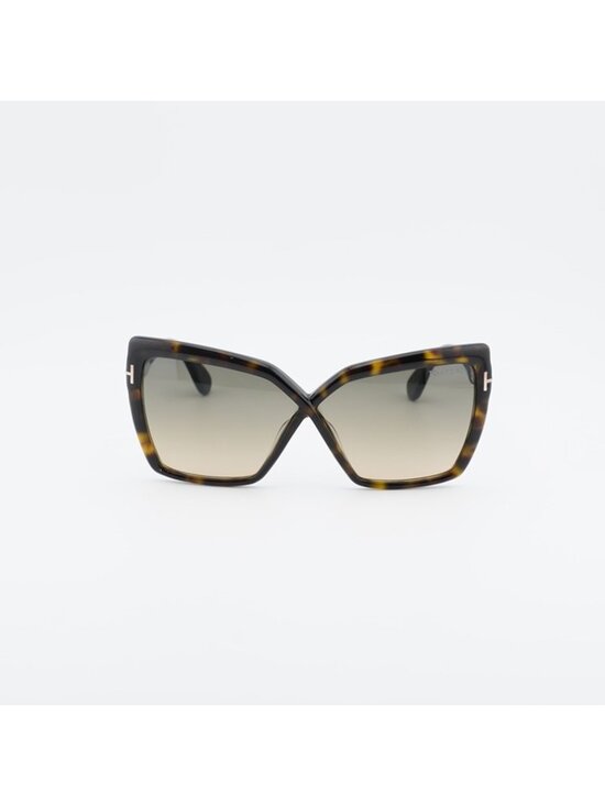 Tom Ford Fiore FT1195 52B Sunglasses Dark Havana Cat Eye Frame, Smoke Lenses main image 6